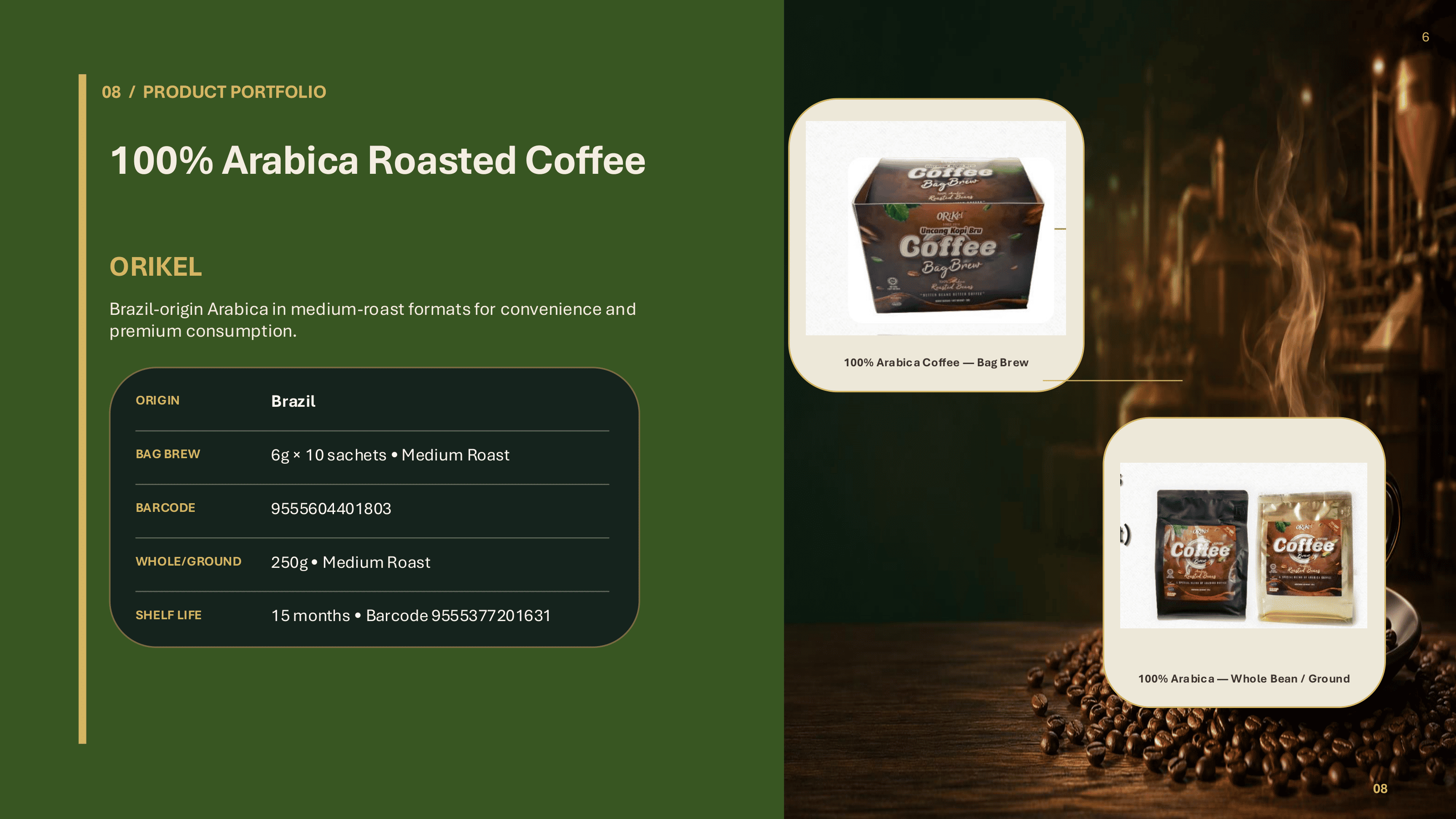 ORIKEL 100% Arabica Roasted Coffee