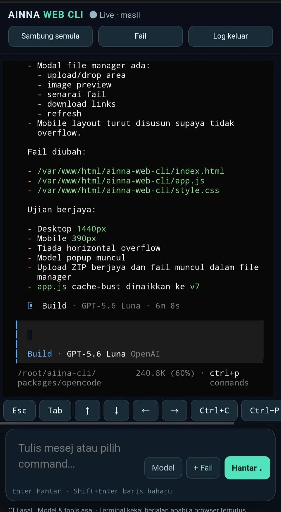 AINNA Web 命令行 - Bringing 智能体 AI from 终端 to Browser