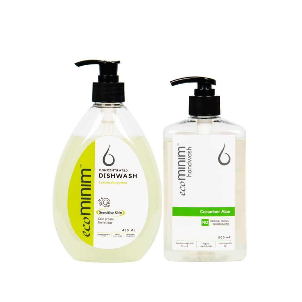 [Bundle Pack] Dishwash Liquid Lemon Bergamot (480ml) + Hand Wash Cucumber Aloe (500ml)