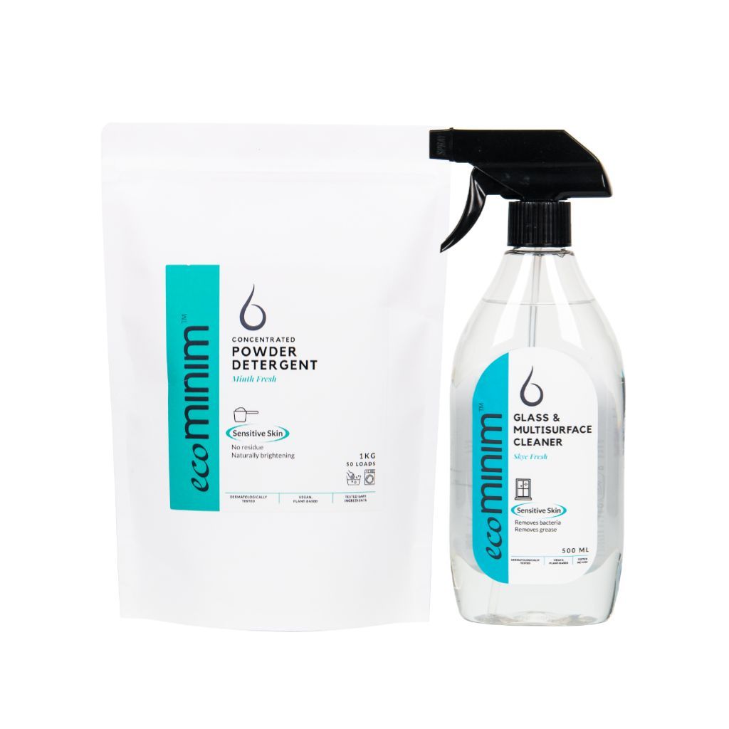 [Bundle Pack] Powder Detergent (1kg) + Glass and Multi Surface Cleaner (500ml)